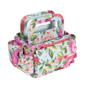 Everything Mary Desktop Organizer, Craft Storage Tote, Teal & Floral - 1 of 4