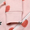Owlivia Organic Cotton Footless Pajamas, 2Pk Baby Girl Rompers - Strawberry - 2 of 4