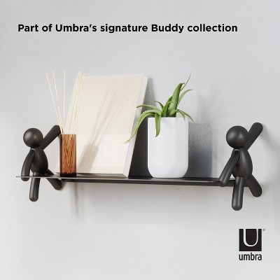 Black Steel Buddy Floating Wall Shelf