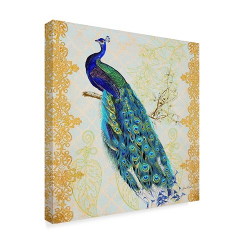 Trademark Fine Art 'Gold Feathers III on White' Canvas Art by