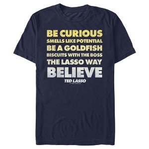 Men's Ted Lasso Be Curious Quote Stack T-Shirt - 1 of 4