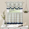 Kate Aurora Country Farmhouse Plaid 3 Pc Tattersall Cafe Kitchen Curtain Tier & Valance Set - 2 of 3