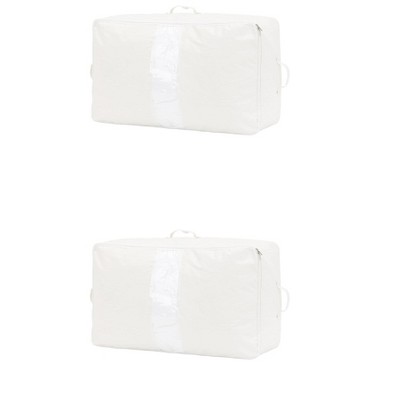 REGALWOVEN Non-Woven Fabric Foldable Storage Bags with Handles 2 Pcs