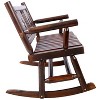 Vynxaria Rustic Brown Patio Rocking Bench for Two - 48.00'' W x 26.00'' D x 36.00'' H - 3 of 4