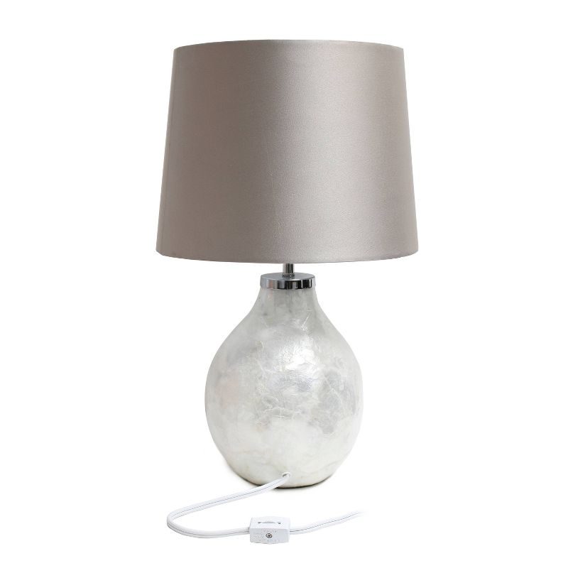 1-Light Table Lamp with Fabric Shade White - Simple Designs, 4 of 6