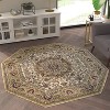 Emma and Oliver Ultra Soft Olefin Accent Rug with Traditional Medallion Design with Natural Jute Backing - 3 of 4