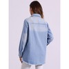 INSPIRE CHIC Women's Distressed Frayed Hem Button Down Jean Jackets - image 3 of 4