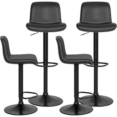 Bar Stools Set of 2/4 Adjustable Upholstered Swivel Bar Stools, Counter Height Bar Chairs with Back and Footrest for Bar, Kitchen Island