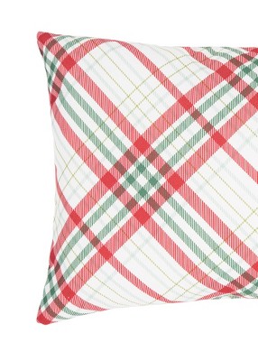 Holiday Red and Green Plaid Christmas Pillow