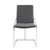 Royal Hampton 23 Inch Side Dining Chair Set of 2, Gray Velvet, Modern Chrome Metal Base - 3 of 4
