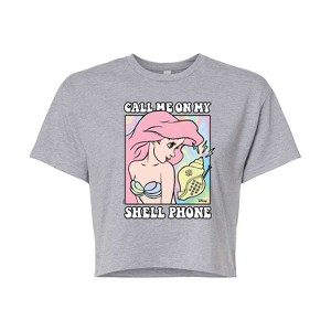 Women's - Disney - Ariel Shell Phone Cropped Graphic T-Shirt - 1 of 4