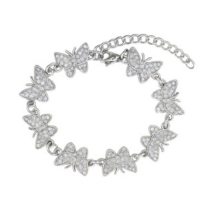 Silver Alloy Butterfly - Shaped Modern Unisex Bracelet - 1 of 4