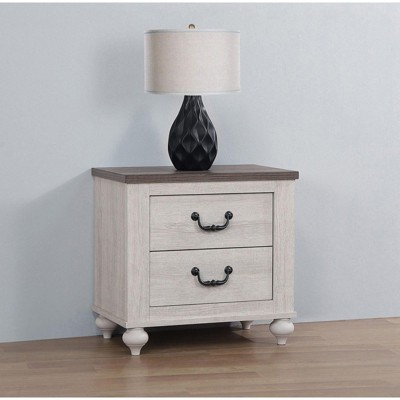 NicBex Nightstand with 2 Drawers,Modern Side Table with Storage Space and Wood Frame,Bedside Table for Bedroom,Living Room