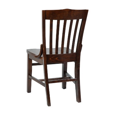 Traditional Walnut Wood Slat Back Dining Chair