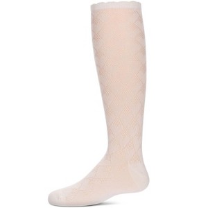 Memoi Girls' Open Work Heart Knee High Socks - 1 of 3