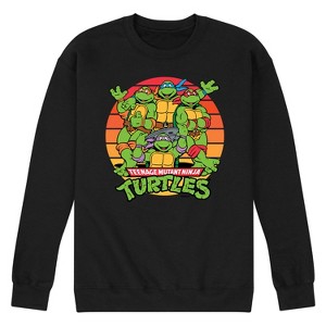 Men's - Teenage Mutant Ninja Turtles - Retro Sunset Circle Graphic Fleece Sweatshirt - 1 of 4