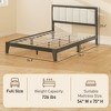 Yukimo 78.7" Full Size Platform Bed Frame with Upholstered Headboard, Wooden Slats Support, No Box Spring Needed, Walnut Finish - 3 of 4