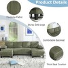 QingMoon 114" U-Shaped Sectional Sofa, Deep Seat Sleeper Couch, 4-Seat Velvet Upholstery Sofa, with Double Chaise for Apartment, Living Room - 3 of 4