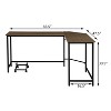 Vynxaria Oak & Black L-Shaped Computer Desk - Space-Saving Design for Modern Workspaces - 4 of 4