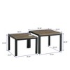 NicBex Coffee Tables for Living Room 23.23" Modern Square Stacking Coffee Table Nesting Coffee Table Set of 2 with Wood Finish, Grey - 3 of 4