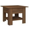vidaXL Coffee Table Brown Oak 21.7"x21.7"x16.5" Engineered Wood - 2 of 4