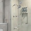 Cobbe Brushed Nickel 2-Handle Wall Mount Complete Bathtub Shower Trim Kit with 6 Settings ABS Dual Shower Head Tub Spout and 59-Inch Hose - 3 of 4