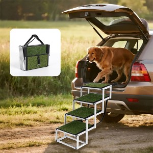 TopComfy Pet Step and Ramp Foldable Non Slip Reinforced Lightweight Sturdy for Large Dogs Cars SUVs Trucks Home Use, Green, 13.8"*17.3"*6.3" - 1 of 4
