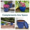 Sunnydaze Chalet UV- and Frost-Resistant Ceramic Planters with Drainage Holes and Saucers - 4 of 4