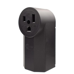 50 Amp 250V, NEMA 6-50R Surface Mount Power outlet, Straight Blade Range and Dryer Outlet Grounding, Black 2202 - 1 of 1