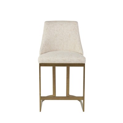 Ridstar Counter Stool with Metal Base For Dining Room & Counter-Cream