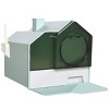 Hooded Cat Litter Box with Drawer and Lid for Indoor Cats Enclosed Litter Pan with Mat Scoop Handle and Odor Control Design - LAOTIES - 3 of 4