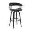 Armen Living Topanga Upholstered Barstool Cream and Walnut 30 in. Seat Height - 2 of 4