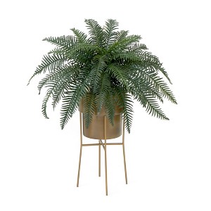 Nearly Natural 34-in Artificial River Fern Plant in Metal Planter with Stand DIY KIT - 1 of 4