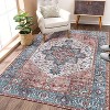 Washable Rug – Vintage Floral Print Carpet, Stain Resistant Non-Slip Low Pile Area Rug for Living Room, Bedroom, Dining Room - 3 of 4