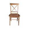 International Concepts Set of 2 X Back Chairs with Solid Wood Seat Distressed Oak : Hardwood Frame, Mid-Century Style - 2 of 4