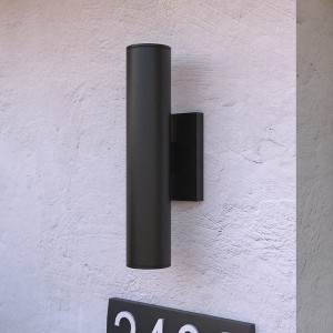 VAXCEL Chiasso Aluminum Integrated LED Black Contemporary Outdoor Wall Lantern with Up Down Lighting - 1 of 4