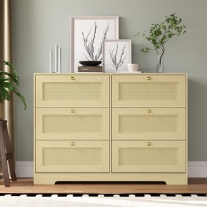 CuisinSmart 8 Drawer Dresser, Rattan Storage Cabinet with MDF Frame ...