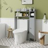 Tangkula Over The Toilet Storage Cabinet with Toilet Paper Holder Bathroom Space Saver Above Toilet with Adjustable Shelves Gray/White - 2 of 4