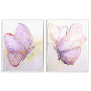 Stupell Industries Girls Glam Butterfly Wings 2pc Framed Giclee Art Set - 1 of 4