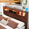 Dolonm Farmhouse Queen/Full size Bed Frame, Platform Bed Frame with Storage Space, Headboard, Drawers,Power Outlet & USB Ports, and LED Lights - 4 of 4