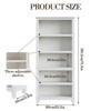 71" Tall Bookshelf, 5-Tier Wooden Bookcase with 3 Adjustable Shelves, Floor Standing Display Storage Shelves for Home Office, Living Room, White - 2 of 4