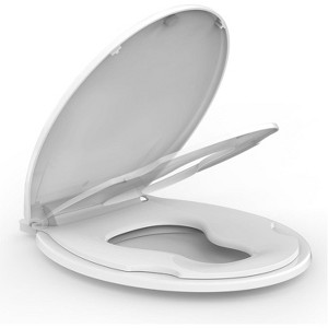 19" Toilet Seat with Toddler Potty Training Seat Built-In, for Both Child & Adult, Potty Training Seat, No Wiggle and Easy to Install - 1 of 4