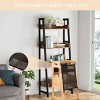 INFURNIC Ladders Solid Wood Learning Tower with Adjustable Height for Kitchen and Bathroom Use, Brown, 12.6"*19.3"*35.83" - 2 of 4