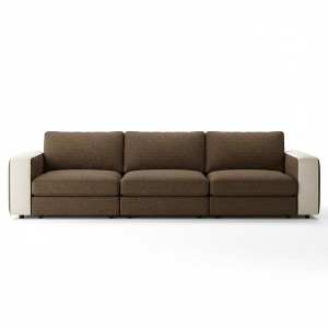 Rennnsan Modular Mid-Century Modern Sofa in Brown and Cream - 1 of 1