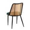 Sapphtopaz Dining Chairs Set of 4 Rattan Upholstered Living Room Chairs with Natural Cane Backrest and Metal Leg Kitchen Chair for Dining Room - 3 of 4