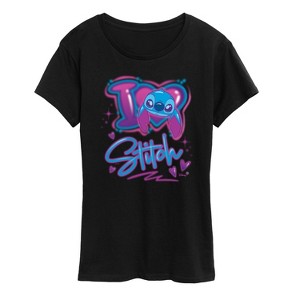 Women's - Lilo and Stitch - I Love Stitch Short Sleeve Graphic T-Shirt - 1 of 4