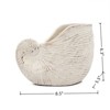 VisioGear Sand and Cement Conch Shell Planter with Textured Beige Finish, Modern Design for Indoor and Outdoor Spaces, Beige, 8.5"*5.5"*6.3" - 3 of 4