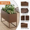 47x18x18 Inch Metal Planter with Shelves & Drainage – Indoor/Outdoor Use for Tall Plants, Flowers, Shrubs - 3 of 4