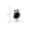 Black Bow Jewelry Sterling Silver, CZ and Black Enameled Wise Owl Bead Charm - 3 of 4
