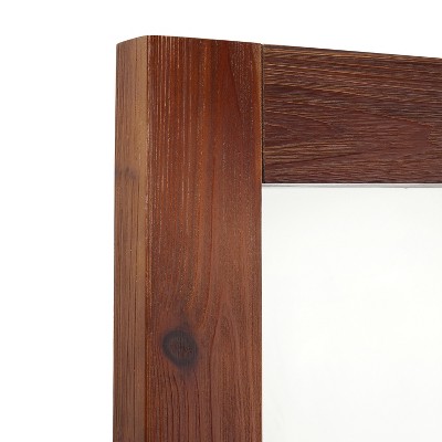 Rustic Dark Brown Full Length Wood Frame Mirror, 66x23